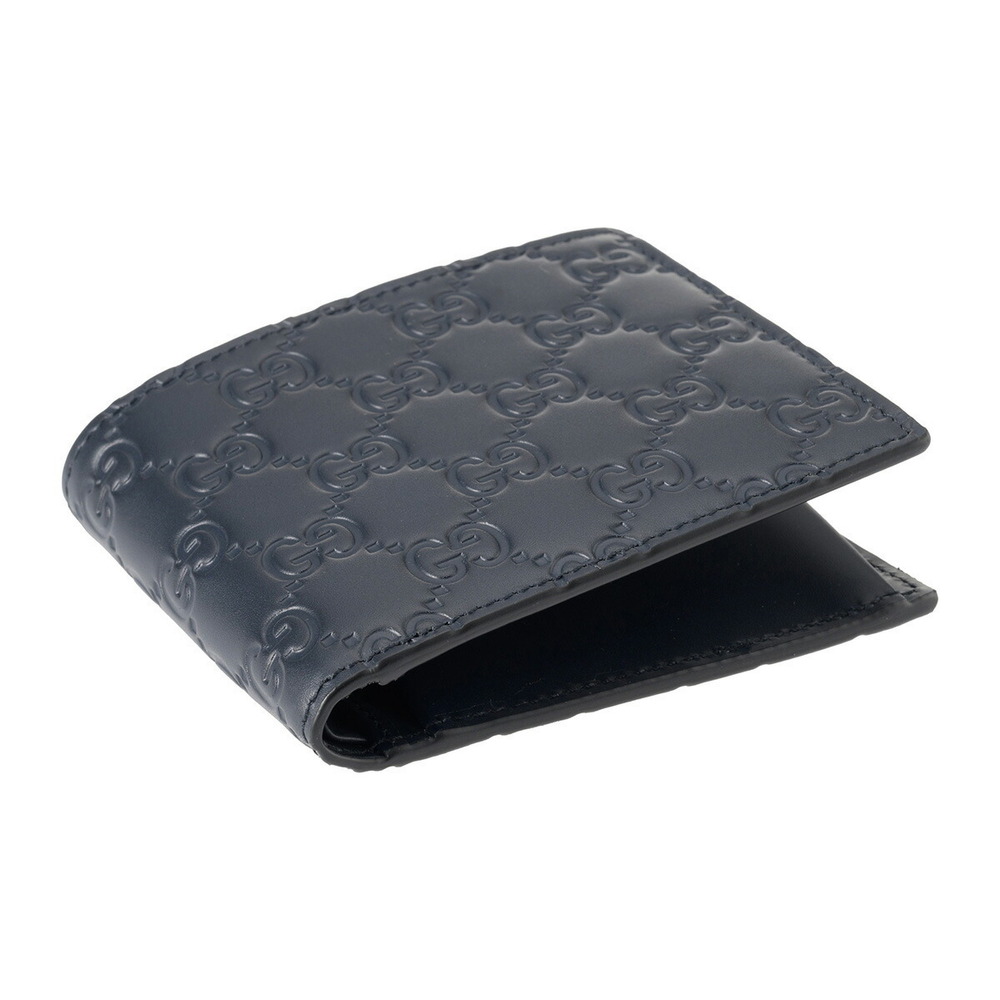 Gucci Guccissima Bifold Wallet Navy Blue - Picture 3 of 9